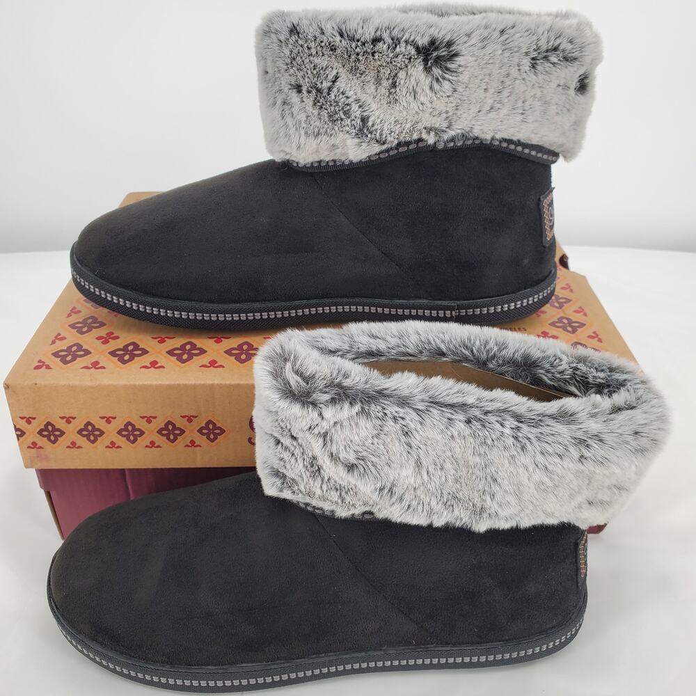 Skechers‎ Womens 6.5 Cozy Campfire Slipper Boots Faux Fur Meant to Be Black New